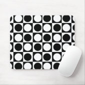 Zwart wit geruite polka stippen muismat (Met muis)