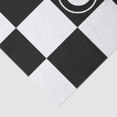 Zwart-wit geruite vierkante monogram initiaal tissuepapier (Detail)