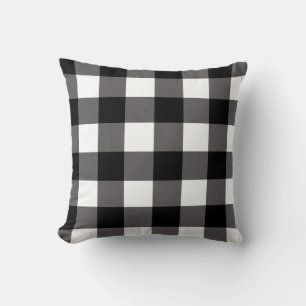 Zwart & Wit geruite vierkanten Buffalo Plaid Kussen