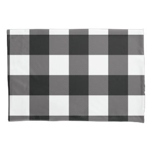 Zwart-wit geruite vierkanten Buffalo Plaid Kussensloop