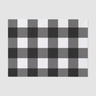 Zwart & Wit geruite vierkanten Buffalo Plaid Tissuepapier