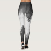 Zwart-wit gespiegeld bos leggings (Achterkant)