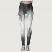 Zwart-wit gespiegeld bos leggings (Voorkant)