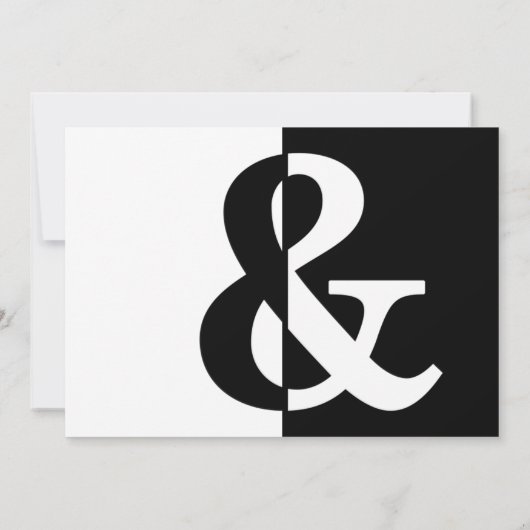 Zwart & Wit Gespleten Halve Verjaardagsfeest Elega Kaart (Achterkant)