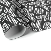 Zwart-wit gestippeld geometrisch patroon cadeaupapier (Rol Hoek)