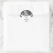 Zwart-wit gestippelde bloemen Sticker (Tas)