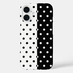 Zwart-wit gestippelde telefoonhoesje iPhone 16 hoesje