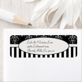 Zwart-wit gestreept barok etiket (Insitu)