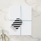Zwart & wit gestreept cadeaulabel (Met Touw)