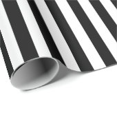 Zwart-wit, gestreept cadeaupapier (Rol Hoek)