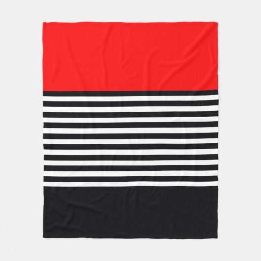 Zwart-wit gestreept fleece deken (Voorkant)