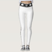 Zwart-wit, gestreept leggings (Voorkant)