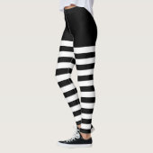 Zwart-wit gestreept leggings (Links)