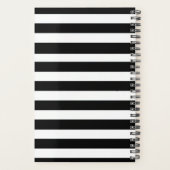Zwart-wit gestreept met papaverplanner planner (Achterkant)