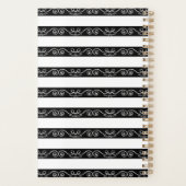 Zwart Wit gestreept Modern design Planner (Achterkant)