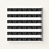 Zwart Wit gestreept Modern Monogram Notitieboek (Achterkant)