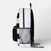 Zwart-wit gestreept monogram Initiaal Naam Bedrukte Rugzak (Rechts)