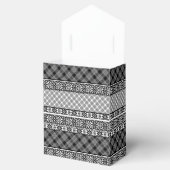 Zwart-wit gestreept patchwork met kant bedankdoosjes (Geopend)