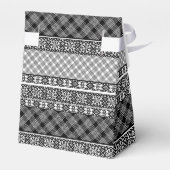 Zwart-wit gestreept patchwork met kant bedankdoosjes (Achterkant)