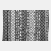 Zwart-wit gestreept patchwork met kant theedoek (Horizontaal)