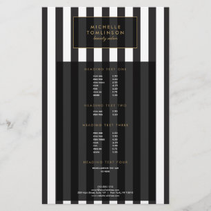 Zwart-wit gestreept Salon III Flyer