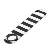 Zwart-wit gestreept speed flessenopener (Achterkant Gekanteld)