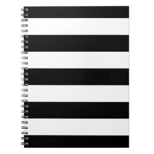 Zwart-wit gestreept Stijlvol Notitieboek