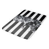 Zwart-wit gestreept Suikermeisje Badmat (Gekanteld)