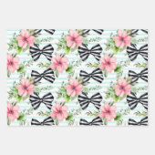 Zwart-wit Gestreepte Bogen Coquette Patroon Inpakpapier Vel (Voorkant 2)