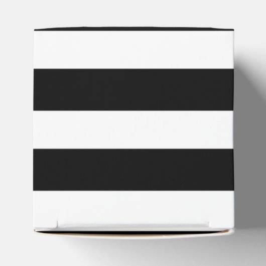 Zwart-wit gestreepte bruiloft gunst doos bedankdoosjes (Bovenkant)