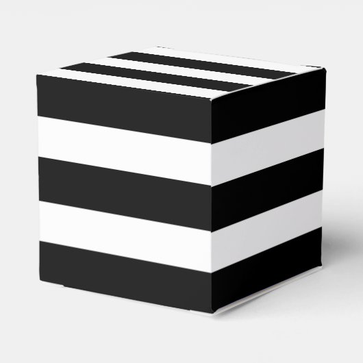 Zwart-wit gestreepte bruiloft gunst doos bedankdoosjes (Achterkant)