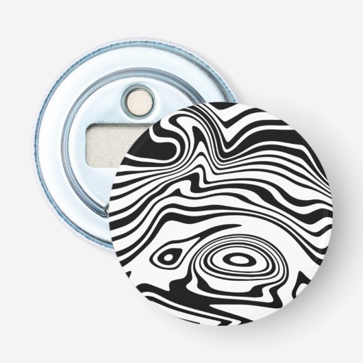 Zwart Wit Gestreepte Flesopener Kies Kleur Button Flesopener (Voorkant)
