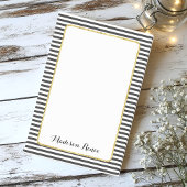 Zwart-wit gestreepte goud folie frame monogram post-it® notes