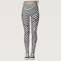 Zwart & Wit Gestreepte Illusie Leggings