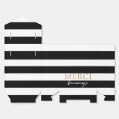 Zwart-wit gestreepte Merci Beaucoup Bedankdoosjes (Ongevouwen)