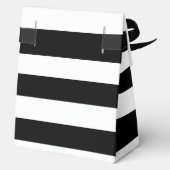 Zwart-wit gestreepte Merci Beaucoup Bedankdoosjes (Achterkant)