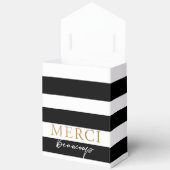 Zwart-wit gestreepte Merci Beaucoup Bedankdoosjes (Open)