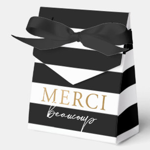 Zwart Wit Gestreepte Merci Beaucoup Bedankdoosjes