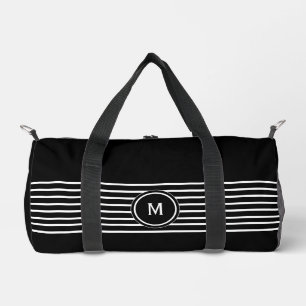 Zwart-wit gestreepte monogram plunjezak