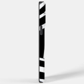 Zwart-wit gestreepte monogramnaam Case-Mate iPhone case (Achterkant / Rechts)