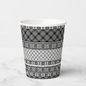 Zwart-wit gestreepte patchwork met kant papieren bekers (Links)