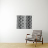 Zwart-wit gestreepte patchwork met kant wandkleed (In Situ (horizontaal))