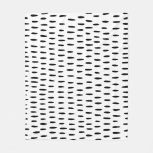 Zwart-wit gestreepte patroon: met de hand getrokke fleece deken