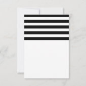 Zwart & wit gestreepte platte bedankkaart (Achterkant)