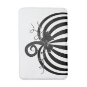 Zwart & Wit Gestreepte Pompoen Chique Herfst Herfs Badmat (Voorkant Verticaal)