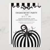 Zwart Wit Gestreepte Pompoen Herfst Verlovingsfees Kaart (Voorkant / Achterkant)