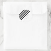 Zwart-wit gestreepte sticker | huwelijksgunst (Tas)