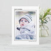 Zwart & wit gestreepte vrolijke Hanukkah gezelfami Feestdagenkaart (Staand voorkant)