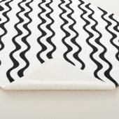 Zwart-wit Gestreepte Wave Ripple Patroon Sherpa Deken (3/4)