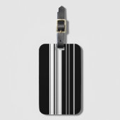 Zwart wit gestript bagagelabel (Voorkant (verticaal))